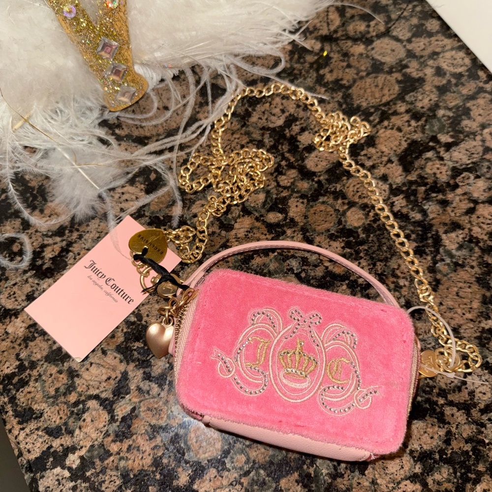 Juicy Couture Vibrant Pink Mini Bag with Gold Accents